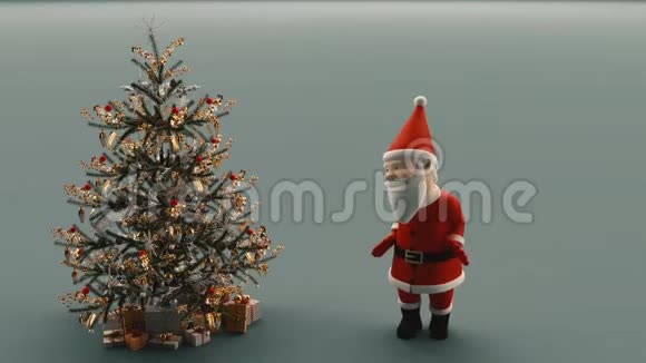 圣诞老人舞蹈三维渲染动画视频的预览图