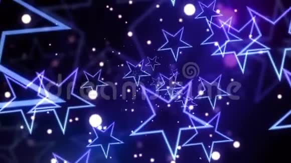 蓝色闪闪发光的庆祝明星视频的预览图