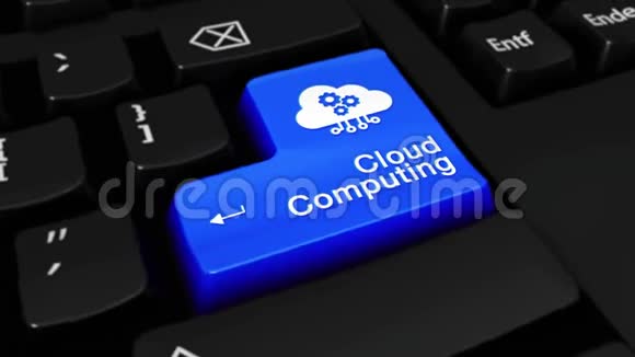 98计算机键盘按钮上的云计算轮动视频的预览图
