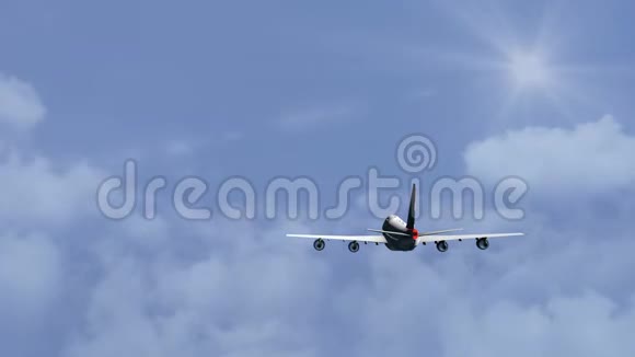 飞机在云层中飞行循环视频电影视频的预览图