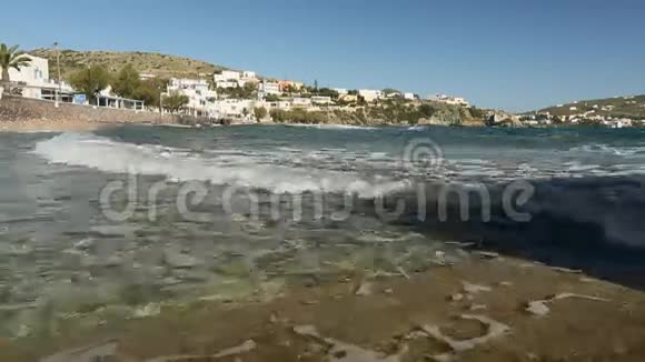 剪辑希腊海岸帆船码头冲浪群岛在爱琴海和地中海视频的预览图