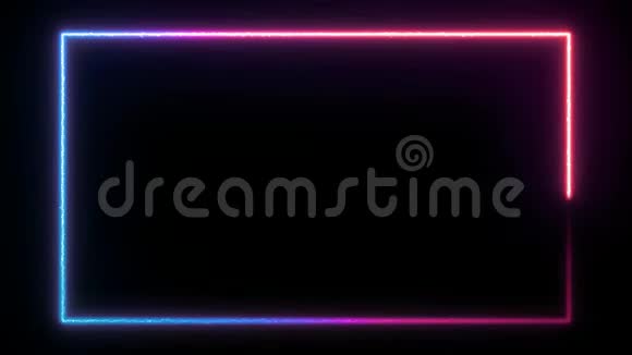动画霓虹灯发光框架背景激光显示回路4K动画视频的预览图