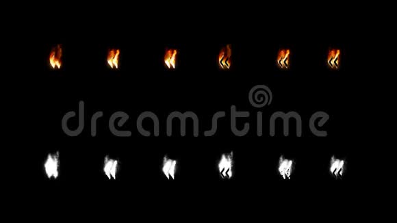 用alpha通道烧写字体四种不同类型的火灾字母和数字市镇视频的预览图