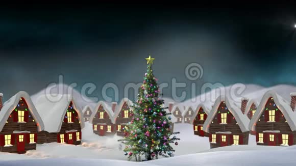 圣诞冬村和神奇的雪花视频的预览图