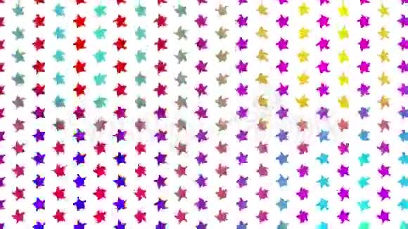 五颜六色的旋转星星背景饰装饰图案视频的预览图