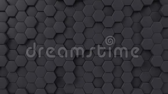 六角形移动循环背景动画六边形蜂窝图案三维渲染运动图形视频的预览图