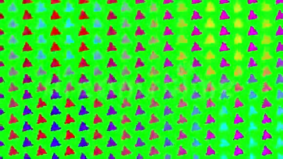 五颜六色的旋转三角形背景颜色在变化抽象的马赛克视频的预览图