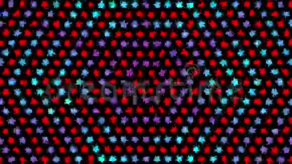 五颜六色的旋转星星背景饰装饰图案视频的预览图