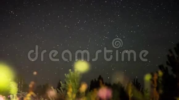 夜晚时光流逝自然景观和落星雾视频的预览图