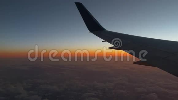 日落时分喷气式飞机平视窗4k美国视频的预览图