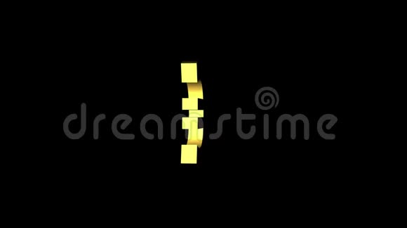 金色欧元的彩色动画在黑色背景上旋转视频的预览图