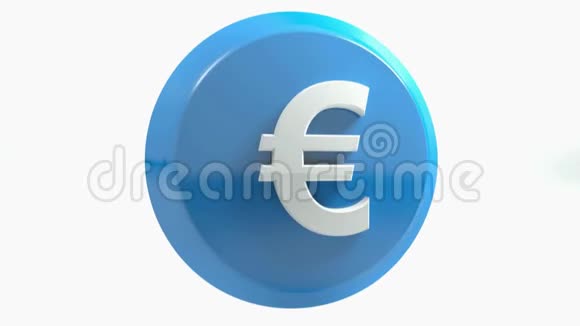 欧洲蓝色圆形图标移动3D渲染视频视频的预览图