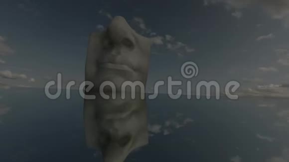 绘制镜面和云层运动图的石膏头片段时间间隔视频的预览图