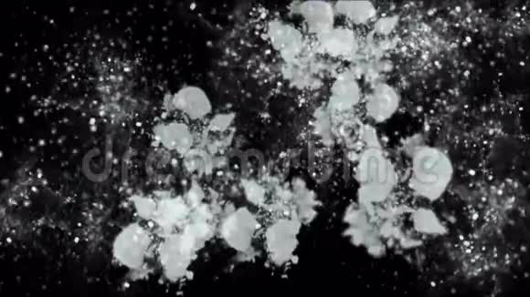 雪球污渍墨水污垢雪雹颗粒污染烟花视频的预览图