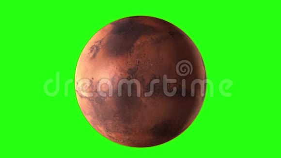 火星在外层空间的轨道上旋转绿色屏幕视频的预览图