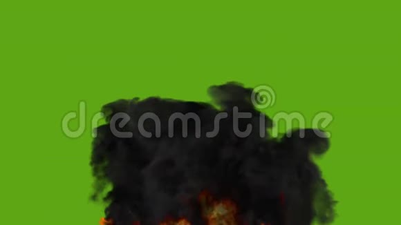 有强烈的暗烟的火焰绿色的屏幕视频的预览图
