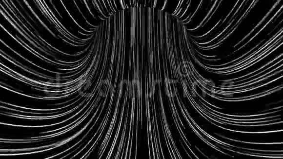 穿越抽象的黑白隧道飞行循环动画视频的预览图