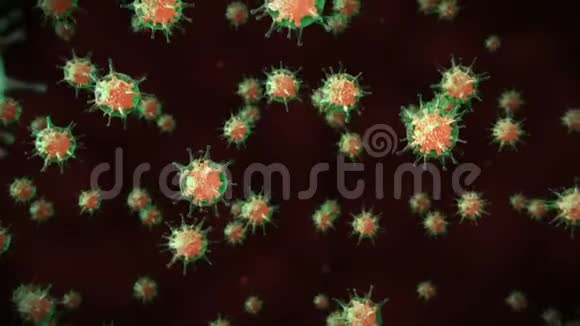 绿色病毒细胞在血流中移动视频的预览图