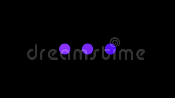神奇紫色蓝色渐变省略号在黑色背景上移动无缝环路动画三个点或圆圈视频的预览图