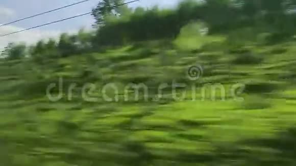 山坡上的高速列车和树木视频的预览图