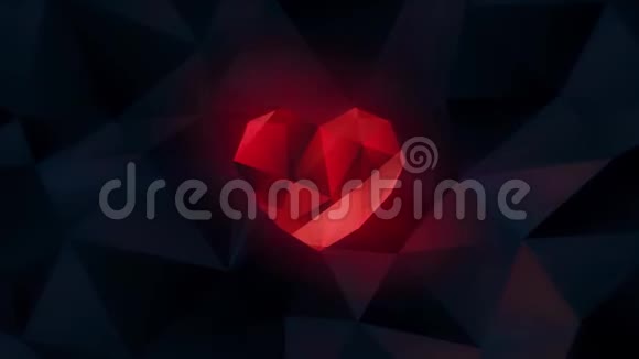 3多边形背景的多边形心脏的D动画视频的预览图