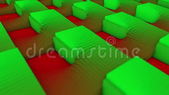 地板上彩色立方体的抽象背景动画五颜六色的立方体移动的五彩抽象动画视频的预览图