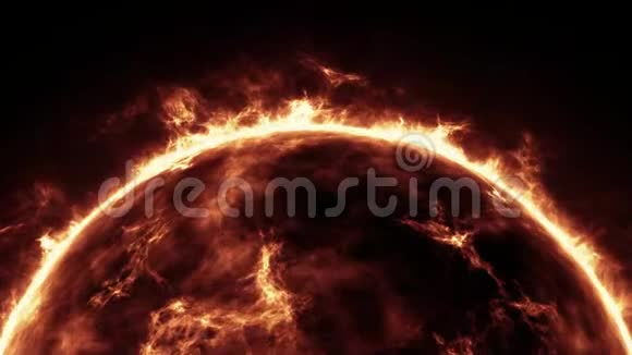 现实的太阳表面有热浪和火焰视频的预览图