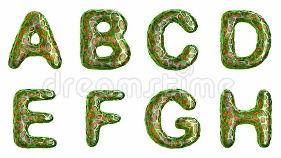 字母从塑料与抽象孔隔离在白色背景上ABCDEFGH4K视频的预览图
