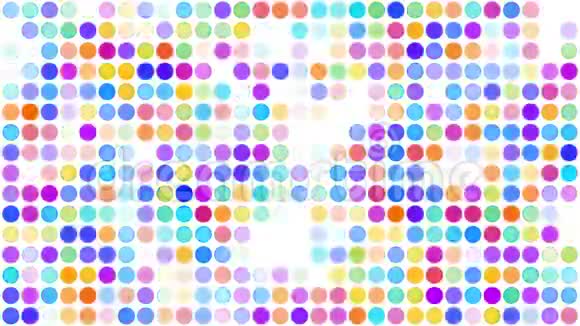 白色背景上的彩色圆点平面样式环形视频的预览图