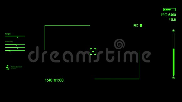 绿色HUD摄像机界面运动图形元素V1视频的预览图