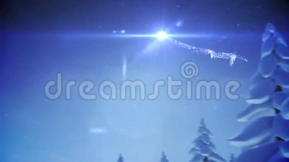 圣诞老人和他的雪橇上带着神奇的圣诞祝福视频的预览图
