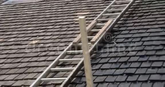 新修造的屋顶上有木油漆皮FS700奥德赛7Q4K视频的预览图