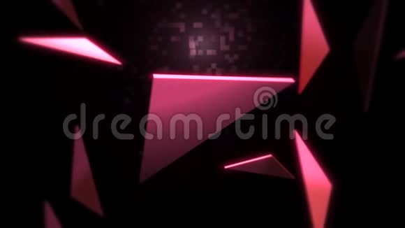 运动红色三角形抽象背景视频的预览图
