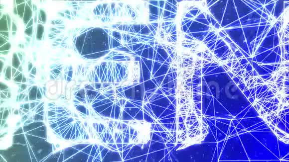 蓝色动画模糊概念动画劳力士网络连接的科学视频的预览图