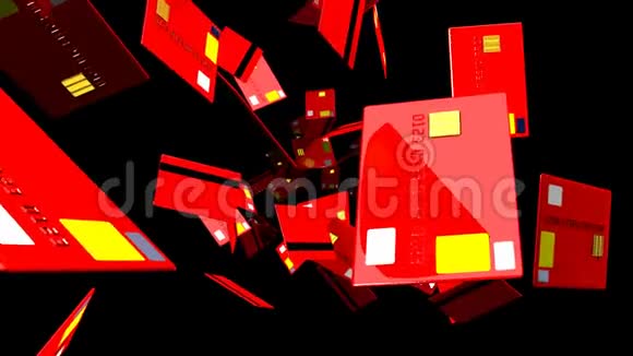黑色背景上的红色信用卡视频的预览图