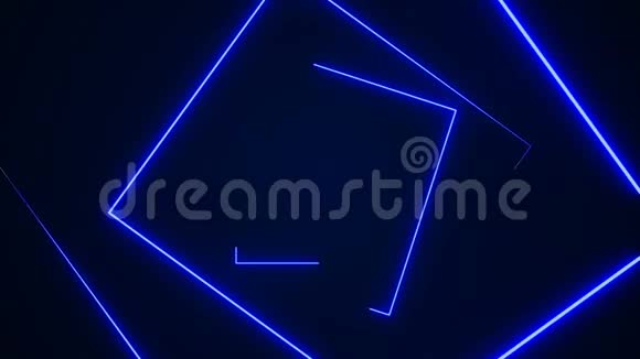 未来派HUD矩形隧道无缝环4K霓虹灯运动图形LED视频的预览图