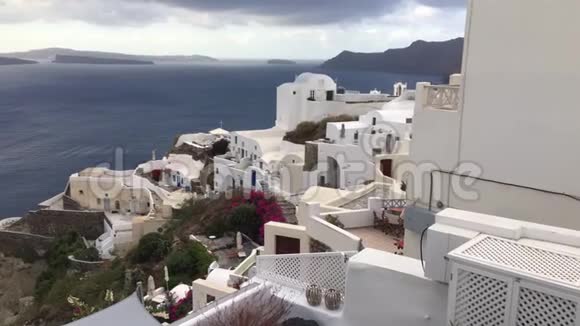 希腊圣托里尼奥亚镇全景视频的预览图