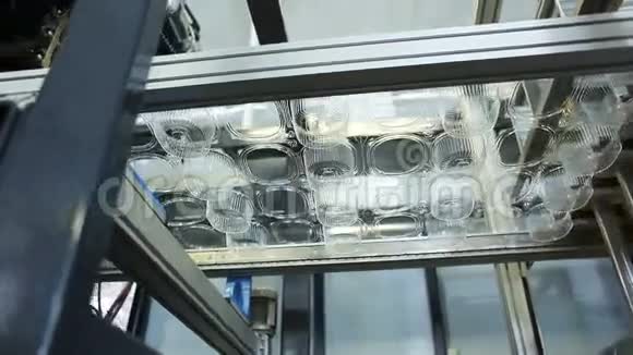 生产塑料容器用于工厂内部的食品储存视频的预览图