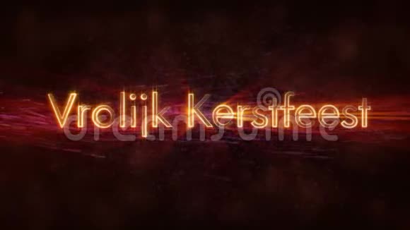 在黑暗动画背景下的荷兰VrolijkKerstfeest循环动画祝圣诞快乐视频的预览图