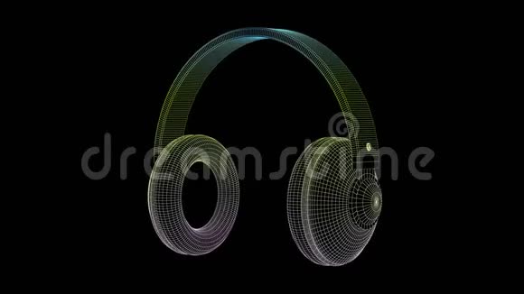 大耳机3D线架型号视频的预览图