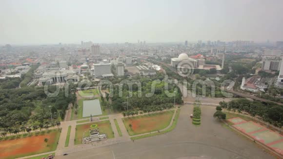 高角度雅加达城市景观视频的预览图