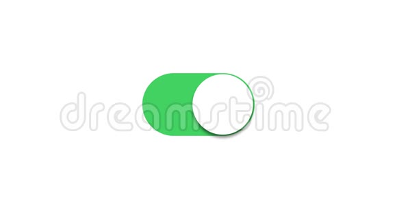 运动绿色滑块按钮在白色视频的预览图
