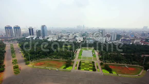 高角度雅加达城市景观视频的预览图