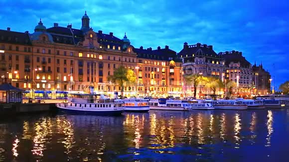 瑞典斯德哥尔摩的夜景视频的预览图