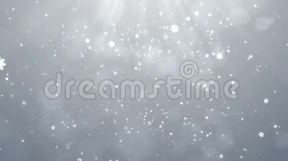 白色圣诞雪花飘落背景循环视频的预览图