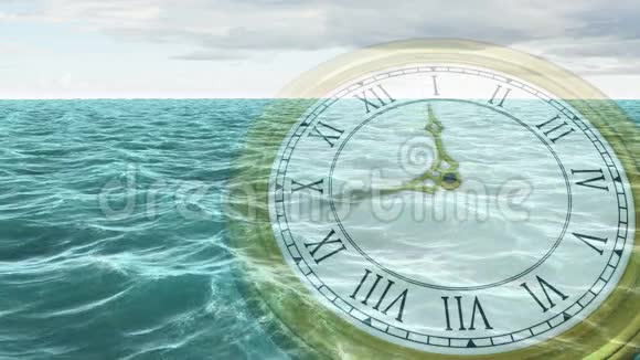 时钟滴答的海洋动画视频的预览图
