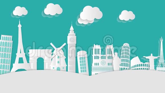 欧洲城市建筑视频运动图形动画背景循环高清视频的预览图