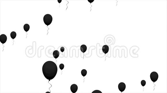 白色背景的黑色气球视频的预览图