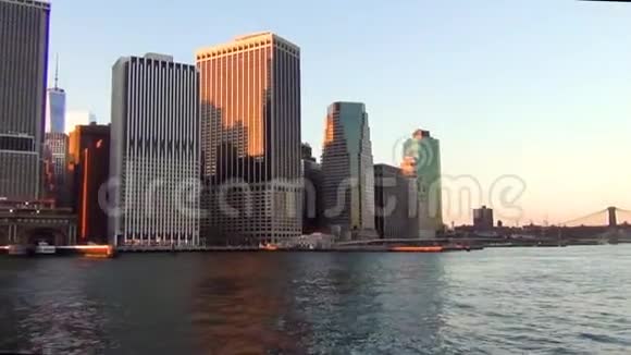 曼哈顿纽约天际线的迷人景色视频的预览图