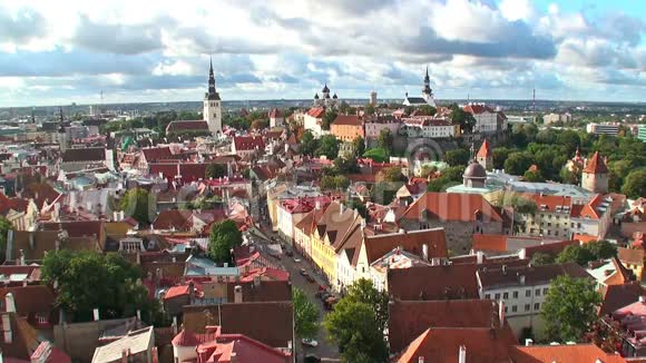 爱沙尼亚塔林的变焦航空全景视频的预览图
